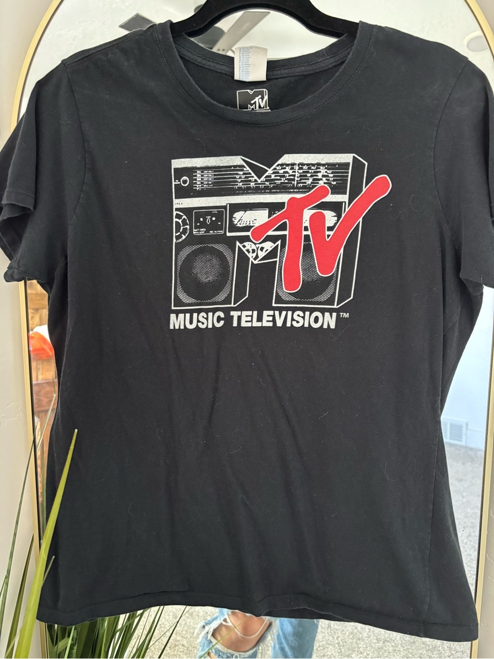 MTV Music Television Black T-Shirt with Red Logo